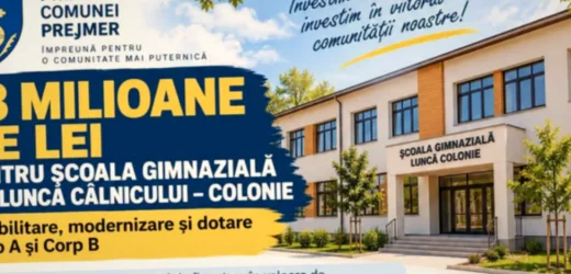 13 milioane de lei pentru o școală modernă în Lunca Câlnicului